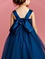 cheap Flower Girl Dresses-Ball Gown Floor Length Flower Girl Dress - Satin / Tulle Sleeveless Straps with Bow(s) / Crystals / Flower by LAN TING BRIDE® / Spring / Summer / Fall