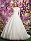 cheap Wedding Dresses-A-Line V Neck Chapel Train Lace Made-To-Measure Wedding Dresses with Beading / Appliques / Sash / Ribbon by LAN TING BRIDE® / See-Through