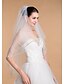 cheap Wedding Veils-Two-tier Beaded Edge Wedding Veil Chapel Veils 53 35.43 in (90cm) Tulle