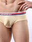 cheap Men&#039;s Exotic Underwear-Men&#039;s Print Striped Briefs Underwear Super Sexy Ice Silk 1 PC Red M