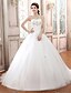 cheap Wedding Dresses-Ball Gown Strapless Court Train Tulle Made-To-Measure Wedding Dresses with Beading / Appliques / Criss-Cross by / Sparkle &amp; Shine