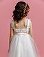voordelige Bloemenmeisjesjurken-A-lijn vloer lengte bloem meisje jurk - tule mouwloze riemen met lint door lan ting bride®