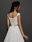 cheap Wedding Dresses-A-Line Wedding Dresses Sweetheart Neckline Chapel Train Chiffon Cap Sleeve Vintage Sparkle &amp; Shine with Sash / Ribbon Ruched Beading 2022