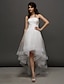 cheap Wedding Dresses-Wedding Dresses Asymmetrical A-Line Strapless Strapless Tulle With Ruched Beading 2023 Winter Bridal Gowns