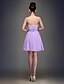 cheap Bridesmaid Dresses-Ball Gown Strapless Knee Length Chiffon Bridesmaid Dress with Lace by