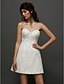 olcso Menyasszonyi ruhák-Esküvői ruhák Mini A-vonalú Pánt nélküli Szív-alakú Tüll Val vel Rátétek 2023 Ősz Menyasszonyi ruhák