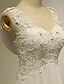 olcso Menyasszonyi ruhák-A-vonalú Esküvői ruhák Scoop nyak Földig érő Sifon Rövid ujjú Átlátszó val vel Gyöngydíszítés Cakkos 2020