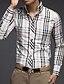 cheap Men&#039;s Shirts-Plaid Shirt - Cotton Casual Classic Collar White / Beige / Long Sleeve