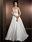 Χαμηλού Κόστους Νυφικά Φορέματα-Γραμμή Α Illusion Seckline Μακρύ Δαντέλα / Σατέν σιφόν Φορέματα γάμου φτιαγμένα στο μέτρο με Διακοσμητικά Επιράμματα με LAN TING BRIDE®