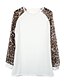 cheap Vest-Women&#039;s Blouse Leopard Cheetah Print Round Neck White Long Sleeve Plus Size Daily Tops