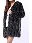 זול פרוות ועור לנשים-מסיבת פרווה מלאכותית ברדס שרוול ארוך אופנת מעיל פרווה / מעיל מזדמן