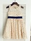 cheap Flower Girl Dresses-A-Line Tea Length Flower Girl Dress - Lace Sleeveless Jewel Neck with Bow(s) by LAN TING BRIDE®