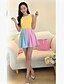 cheap Women&#039;s Dresses-Women&#039;s Street chic Sheath Skater Dress - Color Block Patchwork Screen Color