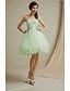 cheap Bridesmaid Dresses-Knee-length Lace / Satin Bridesmaid Dress A-line Spaghetti Straps