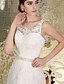 cheap Wedding Dresses-A-Line Jewel Neck Court Train Satin / Tulle Made-To-Measure Wedding Dresses with Beading / Appliques by