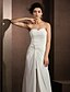 cheap Wedding Dresses-A-Line Sweetheart Neckline Court Train Chiffon Made-To-Measure Wedding Dresses with Beading / Appliques / Criss-Cross by LAN TING BRIDE®