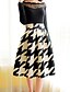 billige Kvindenederdele-kvinders elegante vintage knælange nederdele, polyester mikro-elastiske