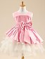 cheap Cufflinks-Ball Gown / Princess Tea Length Flower Girl Dress - Satin / Tulle Sleeveless Scoop Neck with Bow(s) / Sash / Ribbon / Pleats by