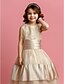 abordables Vestidos de dama de honor-Ball Gown Floor Length Flower Girl Dress - Organza / Satin Sleeveless Jewel Neck with Beading / Sash / Ribbon / Ruched by LAN TING BRIDE® / Spring / Summer / Fall