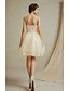cheap Bridesmaid Dresses-Knee-length Lace / Satin Bridesmaid Dress A-line Spaghetti Straps