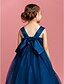 cheap Flower Girl Dresses-Ball Gown Floor Length Flower Girl Dress - Satin / Tulle Sleeveless Straps with Bow(s) / Crystals / Flower by LAN TING BRIDE® / Spring / Summer / Fall