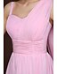 cheap Bridesmaid Dresses-Sheath / Column Spaghetti Strap Short / Mini Chiffon Bridesmaid Dress with Flower