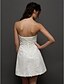abordables Robes de Mariée-Robes de mariée Courte / Mini Trapèze Sans Bretelles Coeur Tulle Avec Appliques 2023 Automne Robes de mariée