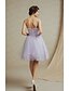 cheap Bridesmaid Dresses-Knee-length Lace / Satin Bridesmaid Dress A-line Spaghetti Straps