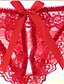 olcso Női alsóneműk-Női Csipke Ultra szexi bugyi Egyszínű Közepes csípő Fehér Fekete Piros Egy méret