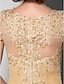 cheap Mother of the Bride Dresses-A-Line Mother of the Bride Dress See Through Jewel Neck Sweep / Brush Train Chiffon Beaded Lace Sleeveless with Beading Appliques 2021