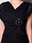 Χαμηλού Κόστους Φορέματα για τη Μητέρα της Νύφης-Ίσια Γραμμή Φόρεμα Μητέρας της Νύφης Λαιμόκοψη V Ασύμμετρο Σιφόν Κοντομάνικο με Χιαστί Κρυστάλλινη λεπτομέρεια Χάντρες 2021