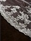 baratos Véus de Noiva-Uma Camada Borda com aplicação de Renda Véus de Noiva Véu Catedral com 118,11 em (300 centímetros) Tule