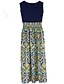 cheap Print Dresses-Women&#039;s Boho Weekend Boho Swing Dress Pleated Summer Cotton Orange Red Blue One-Size