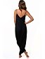 cheap Women&#039;s Jumpsuits &amp; Rompers-Women&#039;s Plus Size Casual / Daily Black Jumpsuit Solid Colored Backless Cotton / Harem