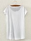 preiswerte T-Shirts für Damen-Damen Druck T-shirt,Rundhalsausschnitt Sommer Kurzarm Weiß Dünn