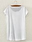 abordables T-shirts Femme-Tee-shirt Femme,Imprimé Eté Manches Courtes Col Arrondi Blanc Fin