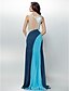 cheap Special Occasion Dresses-Sheath / Column Beautiful Back Dress Holiday Sweep / Brush Train Sleeveless V Neck Chiffon with Crystals Beading Side Draping  / Cocktail Party / Formal Evening