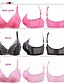 abordables Soutien-gorge-Femme Push-Up Soutien-gorge en Dentelle Soutien-gorge Rembourré Bonnet 5/8 Soutien-gorge Coton Rose foncé Rose Noir