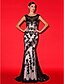 cheap Prom Dresses-Mermaid / Trumpet Scoop Neck Court Train Lace Formal Evening Dress with Beading / Sequin / Appliques by TS Couture®