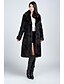 cheap Women&#039;s Fur &amp; Faux Fur Coats-Faux Leather Coats/Jackets Long Sleeve Faux Fur Black