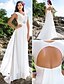 cheap Wedding Dresses-Sheath / Column V Neck Floor Length Chiffon Made-To-Measure Wedding Dresses with Crystal / Ruched by LAN TING BRIDE® / Open Back