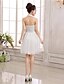 cheap Bridesmaid Dresses-Short / Mini Halter Bridesmaid Dress - Open Back Sleeveless Chiffon Tulle