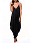 cheap Women&#039;s Jumpsuits &amp; Rompers-Women&#039;s Plus Size Casual / Daily Black Jumpsuit Solid Colored Backless Cotton / Harem