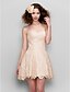 cheap Special Occasion Dresses-A-Line Dress Homecoming Cocktail Party Short / Mini Sleeveless Sweetheart Lace with Lace 2023