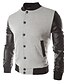cheap Men&#039;s Jackets &amp; Coats-Men&#039;s Long Sleeve Casual Jacket,Cotton / Polyester / Cotton Blend Solid Black / Blue / Red / Gray