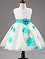 cheap Flower Girl Dresses-Ball Gown / Princess Knee Length Flower Girl Dress - Satin / Tulle Sleeveless Jewel Neck with Bow(s) / Pattern / Print / Sash / Ribbon by