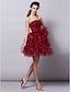 cheap Cocktail Dresses-Ball Gown Hot Homecoming Cocktail Party Valentine&#039;s Day Dress Strapless Sleeveless Short / Mini Tulle with Ruched Tier 2022