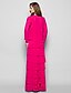 זול שמלות לאם הכלה-נדן/עמוד עיטוף שמלת אם הכלה כולל רצועות באורך הרצפה ג&#039;ורג&#039;ט שרוול ארוך עם קפלים סלסולים 2023