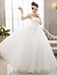 cheap Wedding Dresses-Ball Gown Strapless Floor Length Lace Made-To-Measure Wedding Dresses with Beading / Appliques by