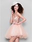 cheap Special Occasion Dresses-Ball Gown Sparkle &amp; Shine Dress Homecoming Cocktail Party Short / Mini Sleeveless Sweetheart Tulle with Crystals Beading Sequin 2023